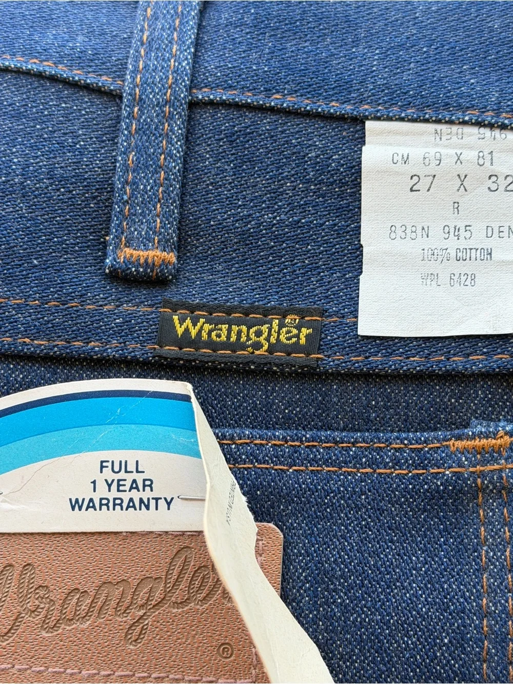 Vintage 70s Wrangler 945 DEN 27x32 Boot Jeans No Fault DEADSTOCK w Tags RARE Men